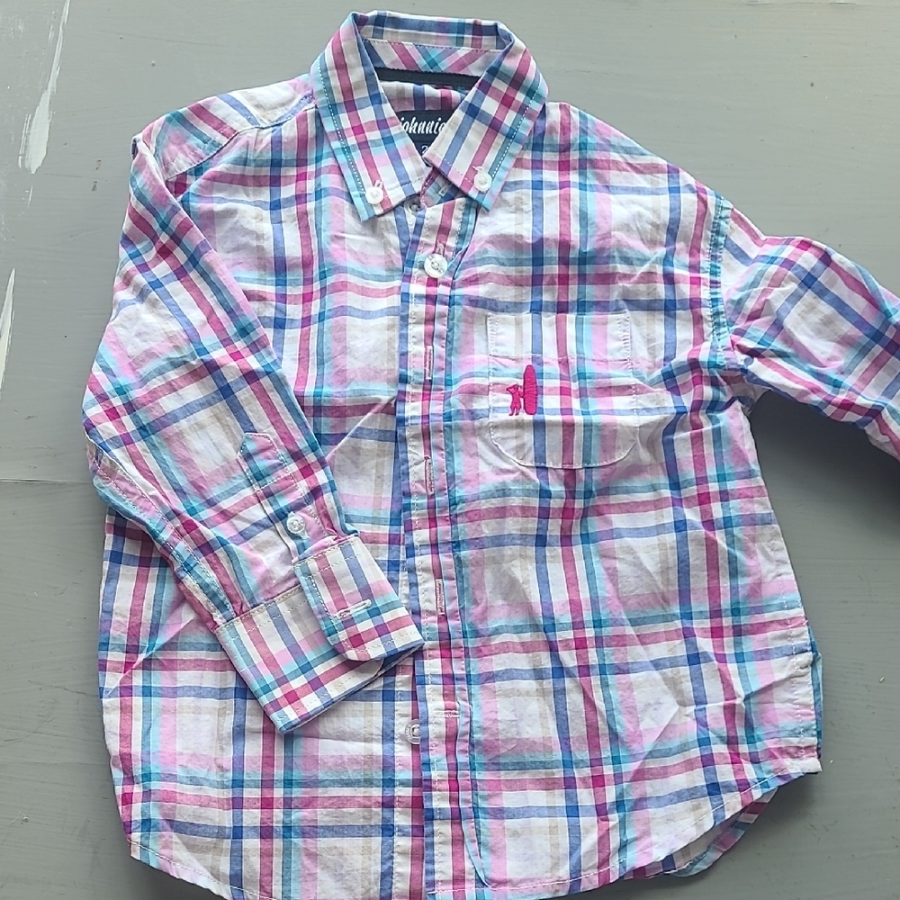 Plaid Kids Shirt - Pink, Blue, White
